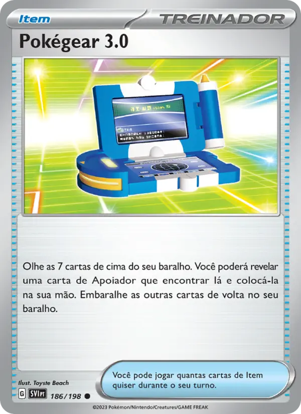 Carta Pokégear 3.0, número 186/198 da coleção Escarlate e Violeta