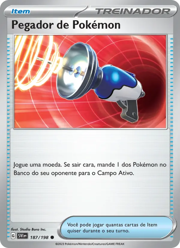 Carta Pegador de Pokémon, número 187/198 da coleção Escarlate e Violeta