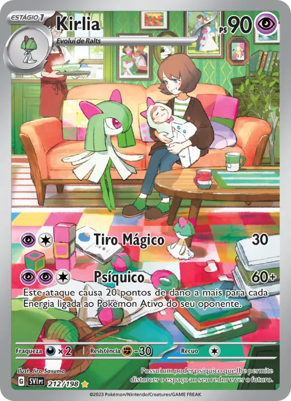 Carta Kirlia, número 212/198 da coleção Escarlate e Violeta