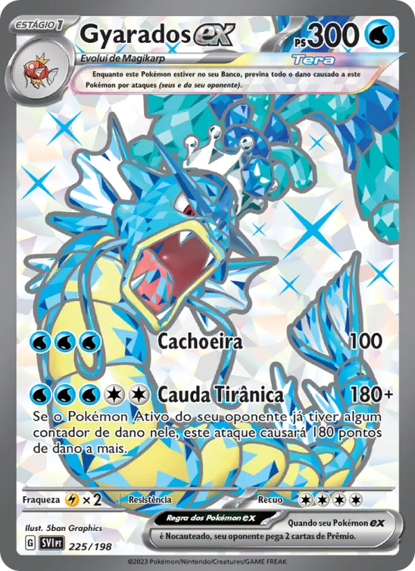 Carta Gyarados ex, número 225/198 da coleção Escarlate e Violeta