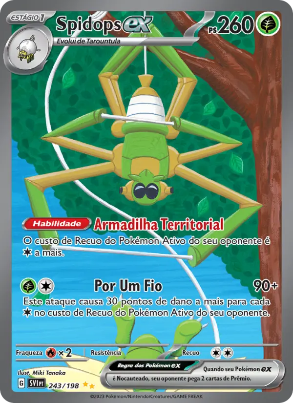 Carta Spidops ex, número 243/198 da coleção Escarlate e Violeta