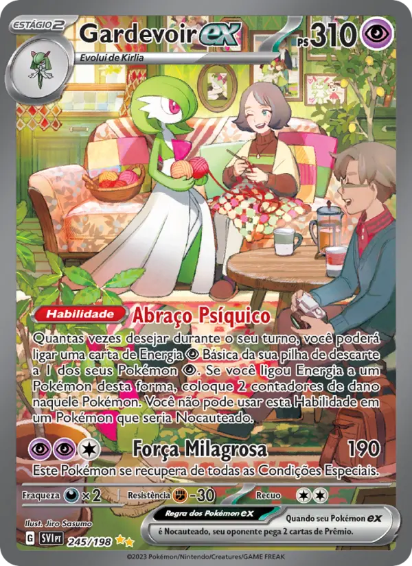 Carta Gardevoir ex, número 245/198 da coleção Escarlate e Violeta