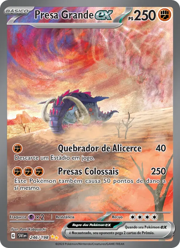 Carta Presa Grande ex, número 246/198 da coleção Escarlate e Violeta