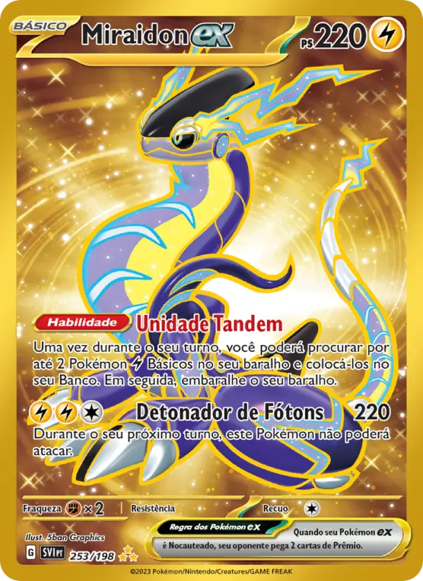Carta Miraidon ex, número 253/198 da coleção Escarlate e Violeta