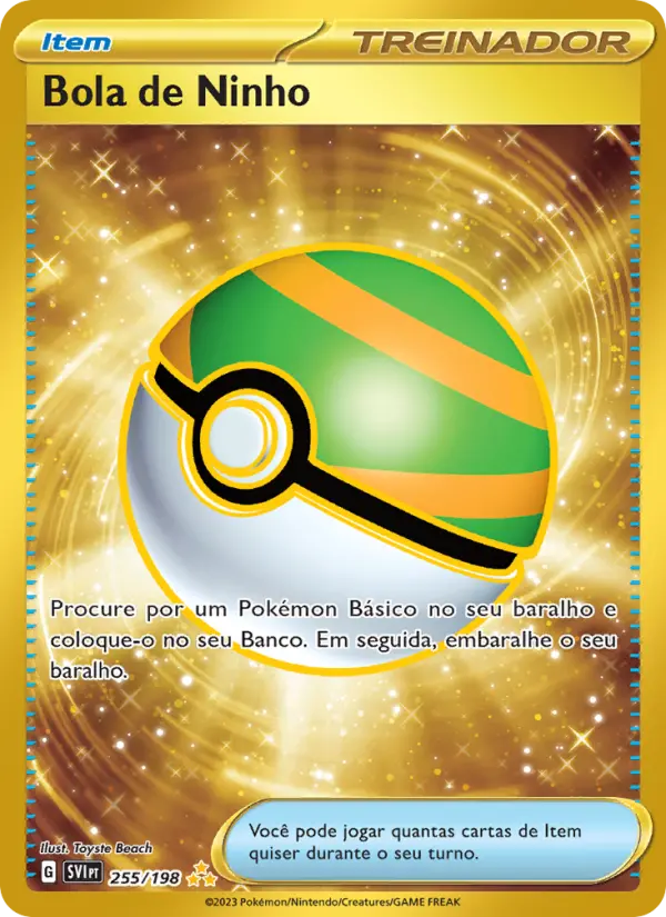 Carta Bola de Ninho, número 255/198 da coleção Escarlate e Violeta