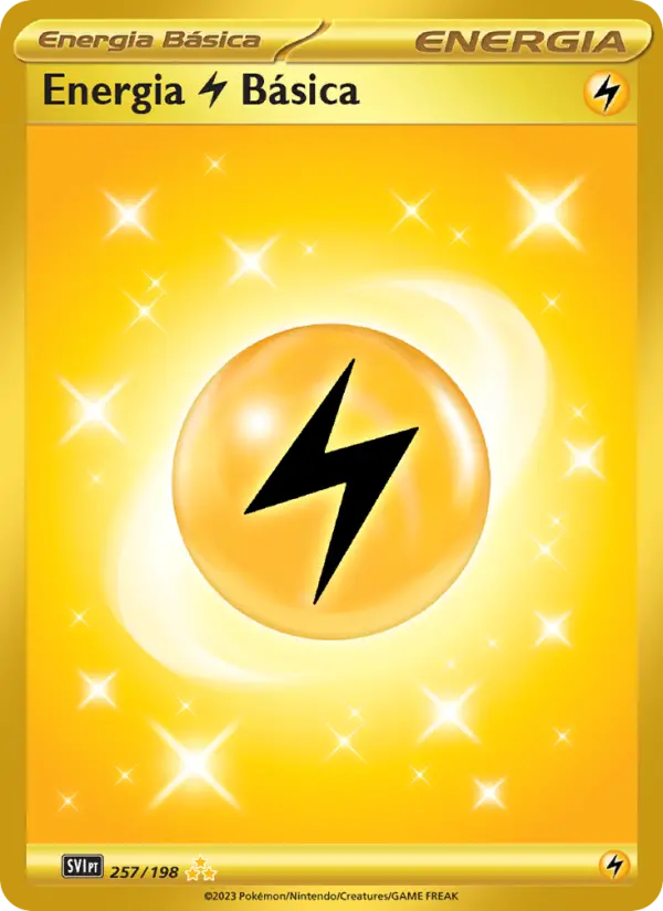 Carta Energia Lightning Básica, número 257/198 da coleção Escarlate e Violeta