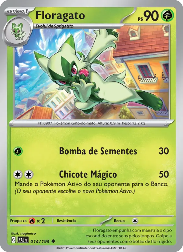 Carta Floragato, número 014/193 da coleção Evoluções em Paldea