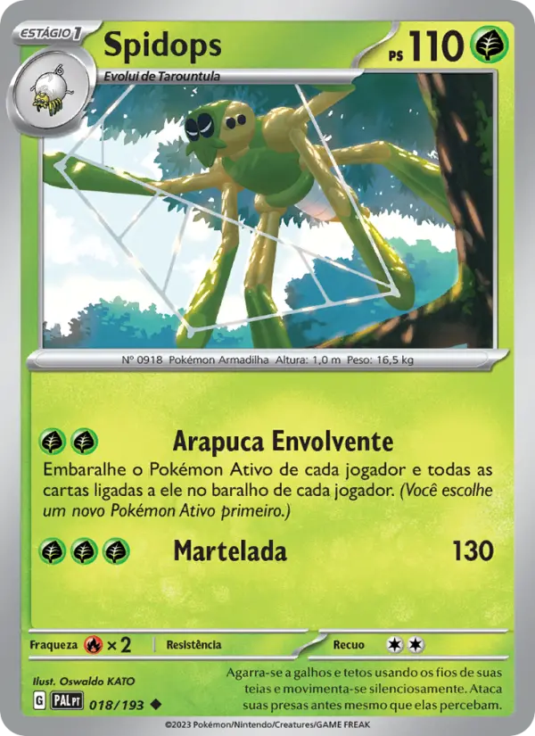 Carta Spidops, número 018/193 da coleção Evoluções em Paldea