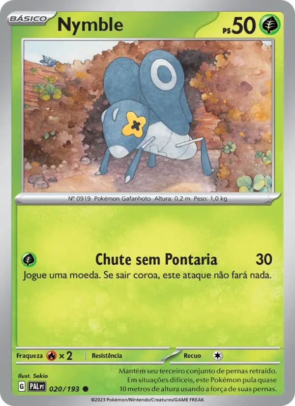 Carta Nymble, número 020/193 da coleção Evoluções em Paldea