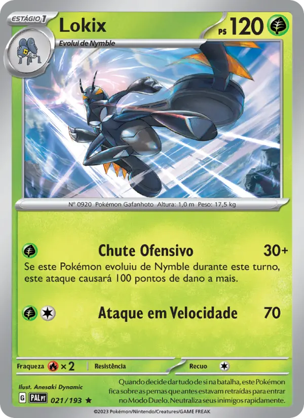 Carta Lokix, número 021/193 da coleção Evoluções em Paldea