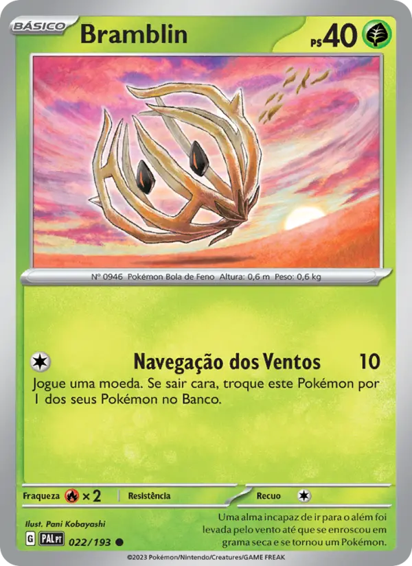 Carta Bramblin, número 022/193 da coleção Evoluções em Paldea