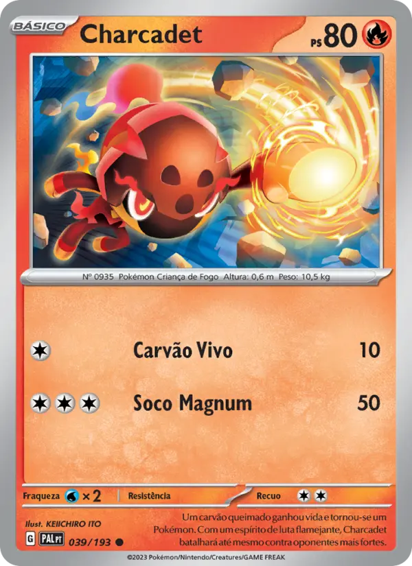 Carta Charcadet, número 039/193 da coleção Evoluções em Paldea