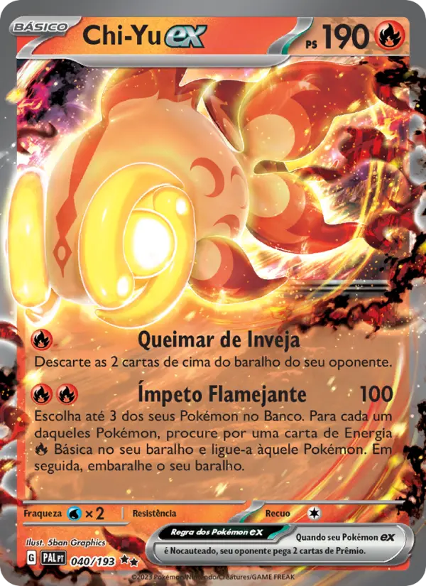 Carta Chi-Yu ex, número 040/193 da coleção Evoluções em Paldea