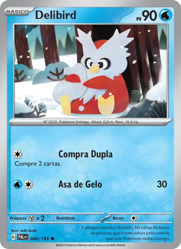 Carta Delibird, número 046/193 da coleção Evoluções em Paldea