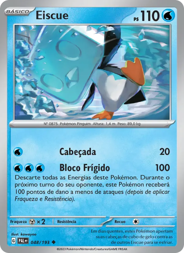 Carta Eiscue, número 048/193 da coleção Evoluções em Paldea