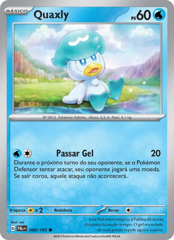 Carta Quaxly, número 049/193 da coleção Evoluções em Paldea