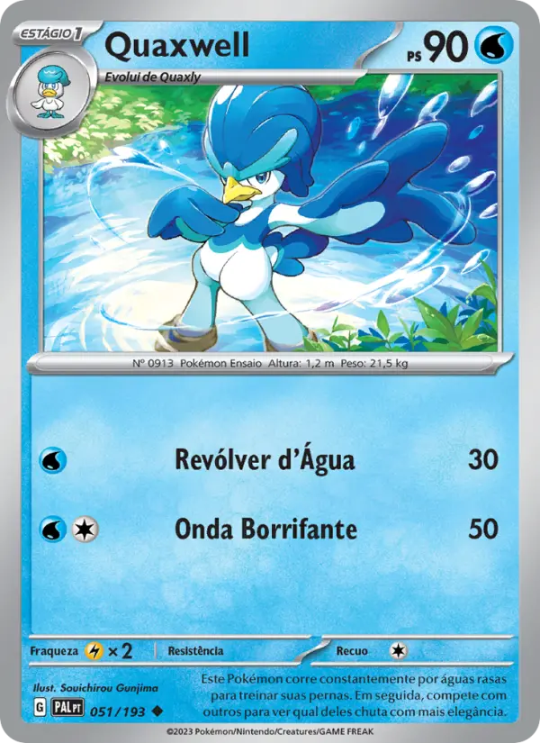 Carta Quaxwell, número 051/193 da coleção Evoluções em Paldea