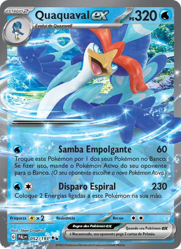 Carta Quaquaval ex, número 052/193 da coleção Evoluções em Paldea