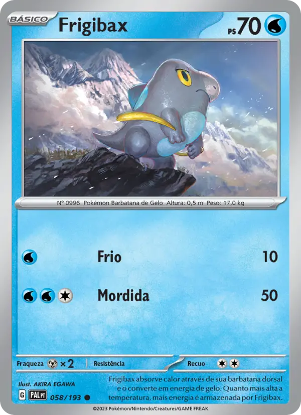Carta Frigibax, número 058/193 da coleção Evoluções em Paldea