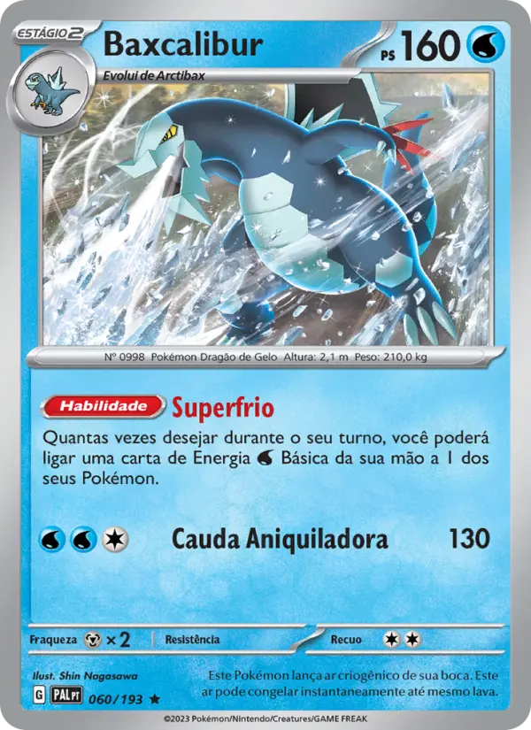 Carta Baxcalibur, número 060/193 da coleção Evoluções em Paldea