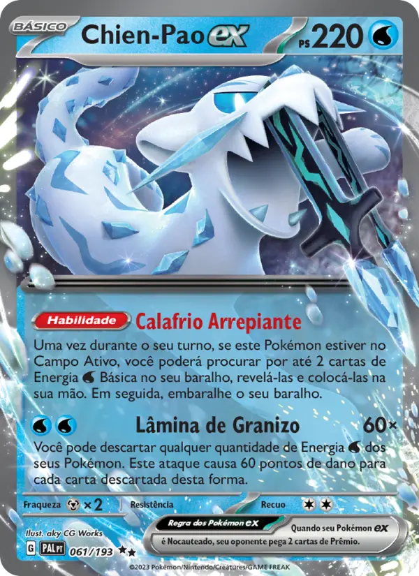 Carta Chien-Pao ex, número 061/193 da coleção Evoluções em Paldea