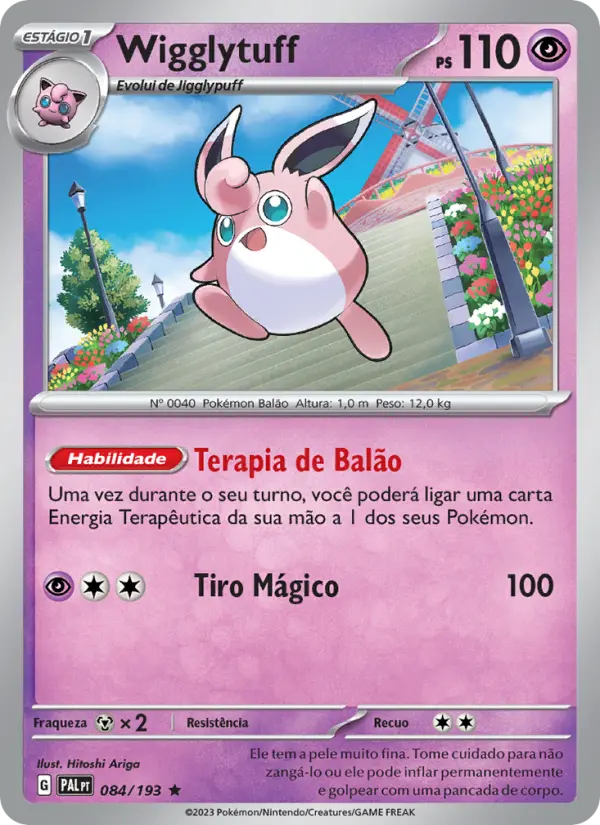 Carta Wigglytuff, número 084/193 da coleção Evoluções em Paldea