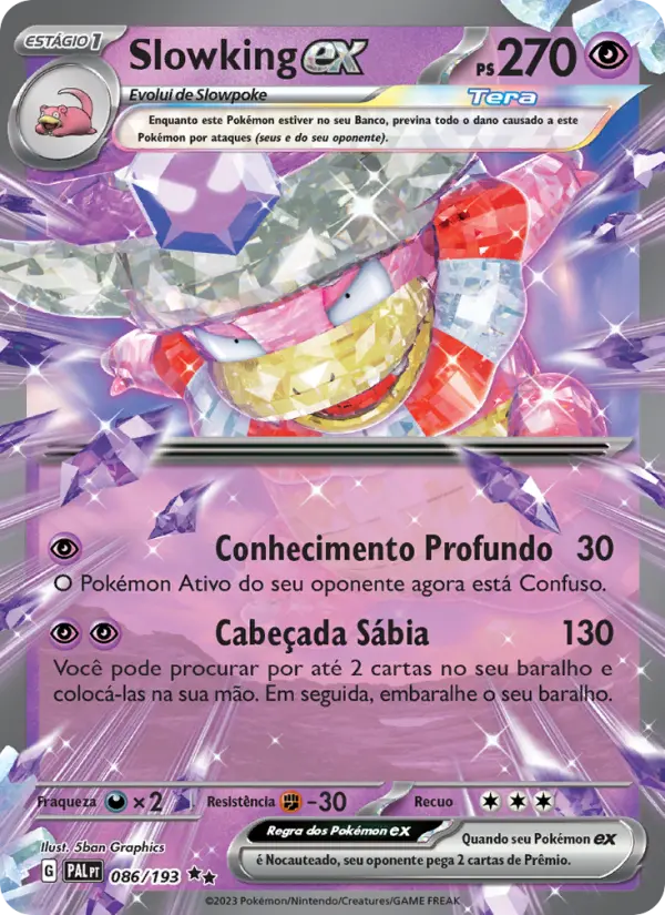 Carta Slowking ex, número 086/193 da coleção Evoluções em Paldea