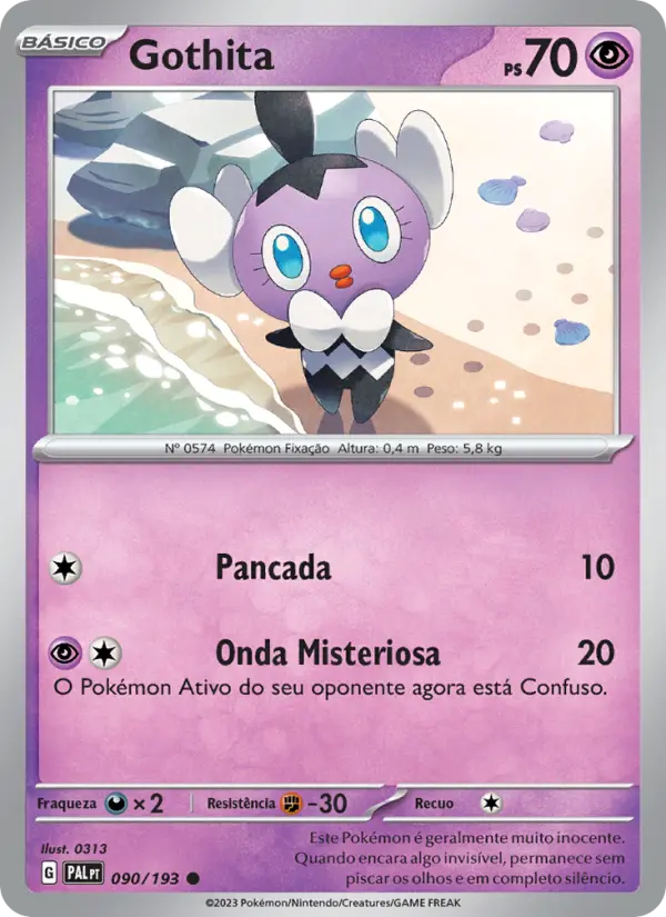 Carta Gothita, número 090/193 da coleção Evoluções em Paldea