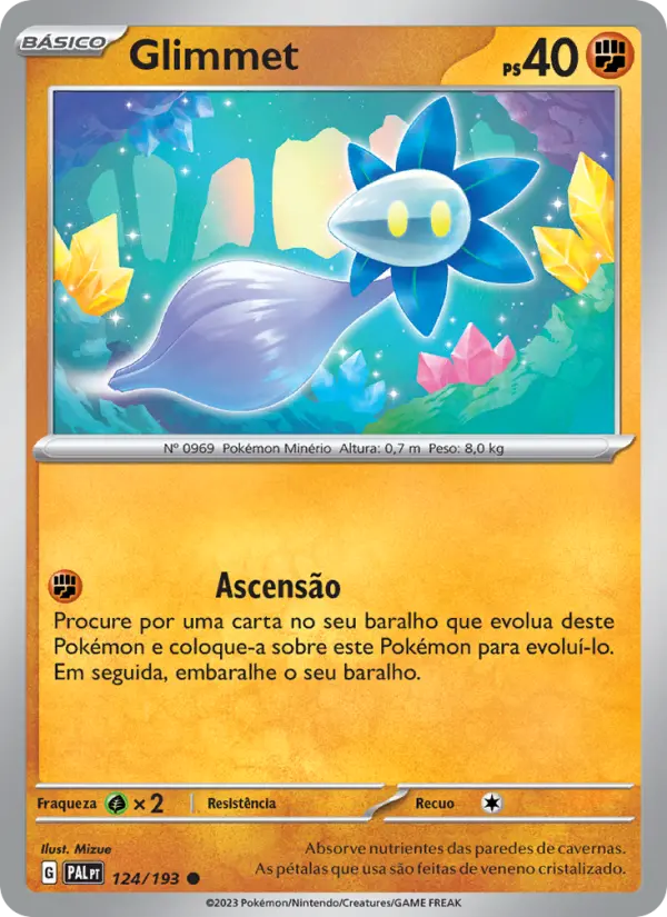Carta Glimmet, número 124/193 da coleção Evoluções em Paldea