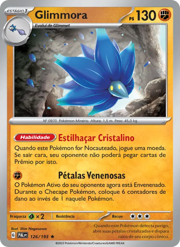 Carta Glimmora, número 126/193 da coleção Evoluções em Paldea