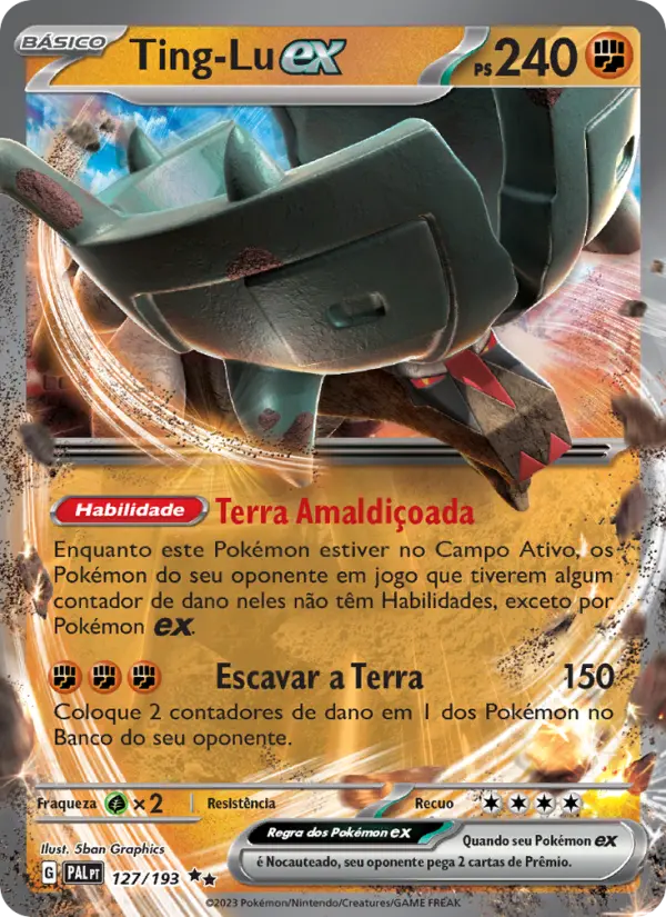 Carta Ting-Lu ex, número 127/193 da coleção Evoluções em Paldea