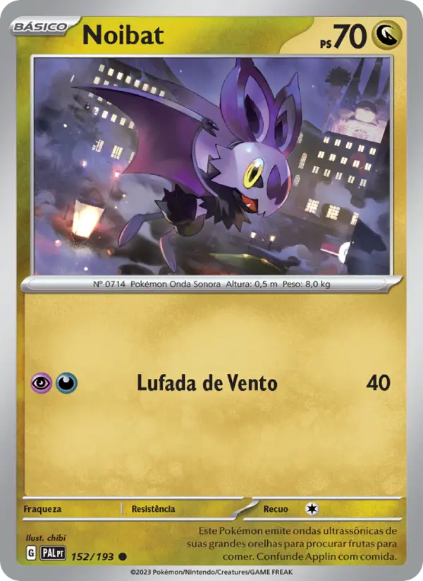 Carta Noibat, número 152/193 da coleção Evoluções em Paldea