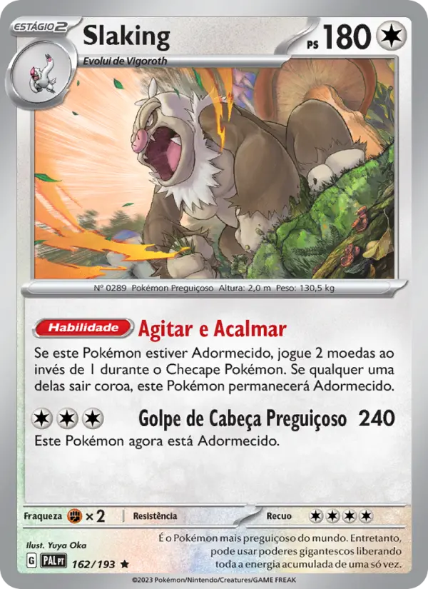 Carta Slaking, número 162/193 da coleção Evoluções em Paldea