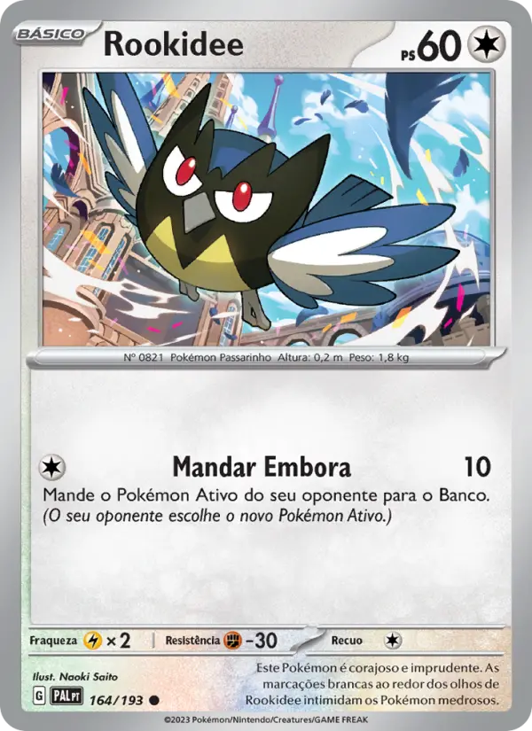 Carta Rookidee, número 164/193 da coleção Evoluções em Paldea