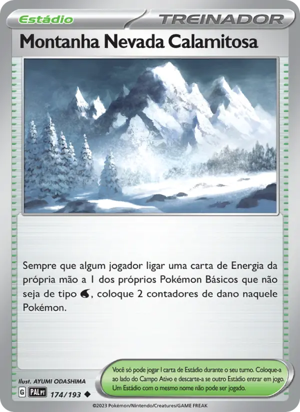 Carta Montanha Nevada Calamitosa, número 174/193 da coleção Evoluções em Paldea