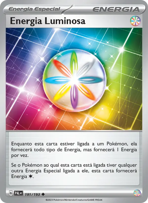Carta Energia Luminosa, número 191/193 da coleção Evoluções em Paldea
