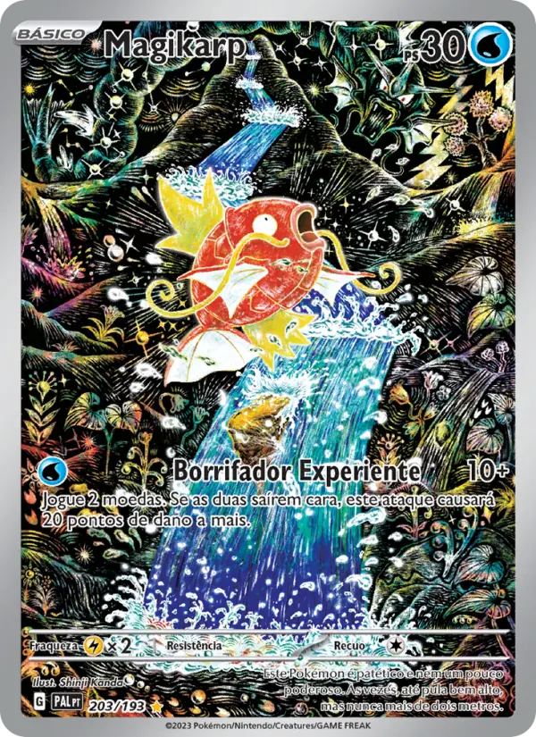 Carta Magikarp, número 203/193 da coleção Evoluções em Paldea