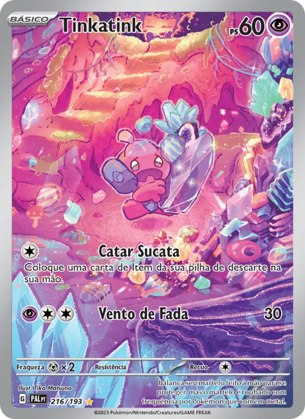Carta Tinkatink, número 216/193 da coleção Evoluções em Paldea