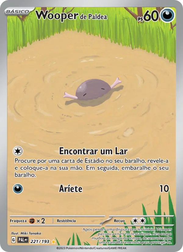Carta Wooper de Paldea, número 221/193 da coleção Evoluções em Paldea