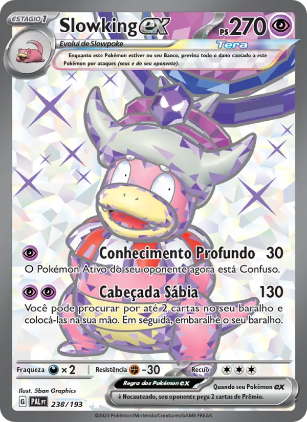 Carta Slowking ex, número 238/193 da coleção Evoluções em Paldea