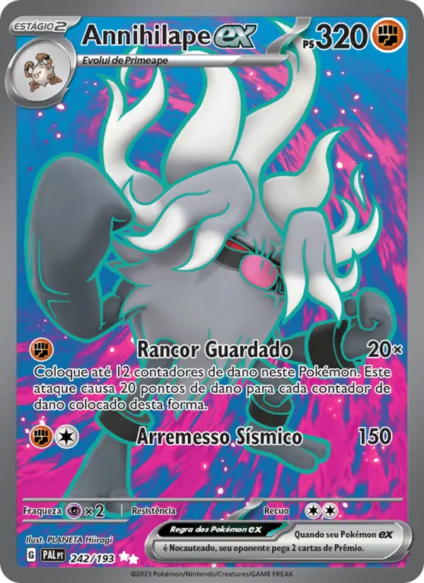 Carta Annihilape ex, número 242/193 da coleção Evoluções em Paldea