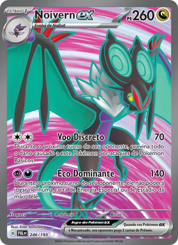 Carta Noivern ex, número 246/193 da coleção Evoluções em Paldea