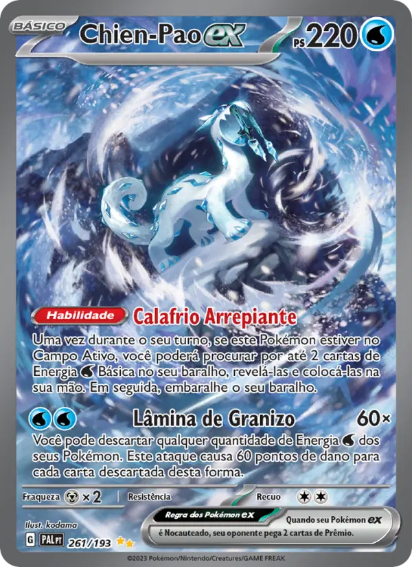 Carta Chien-Pao ex, número 261/193 da coleção Evoluções em Paldea