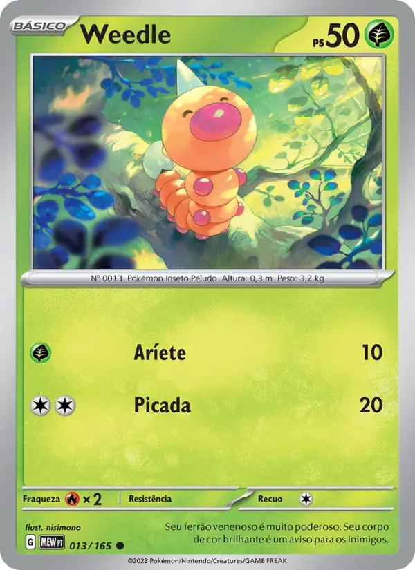 Carta Weedle, número 013/165 da coleção 151