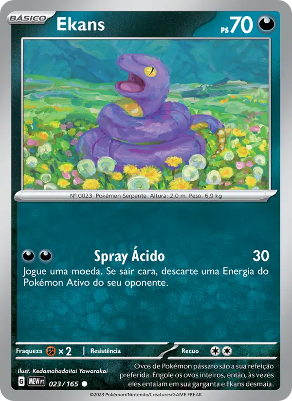 Carta Ekans, número 023/165 da coleção 151