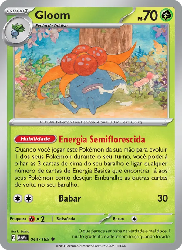 Carta Gloom, número 044/165 da coleção 151