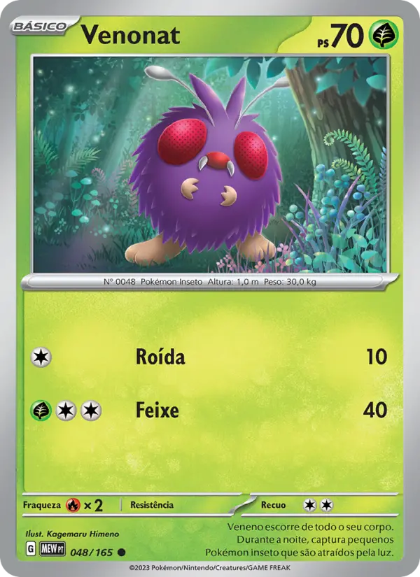 Carta Venonat, número 048/165 da coleção 151