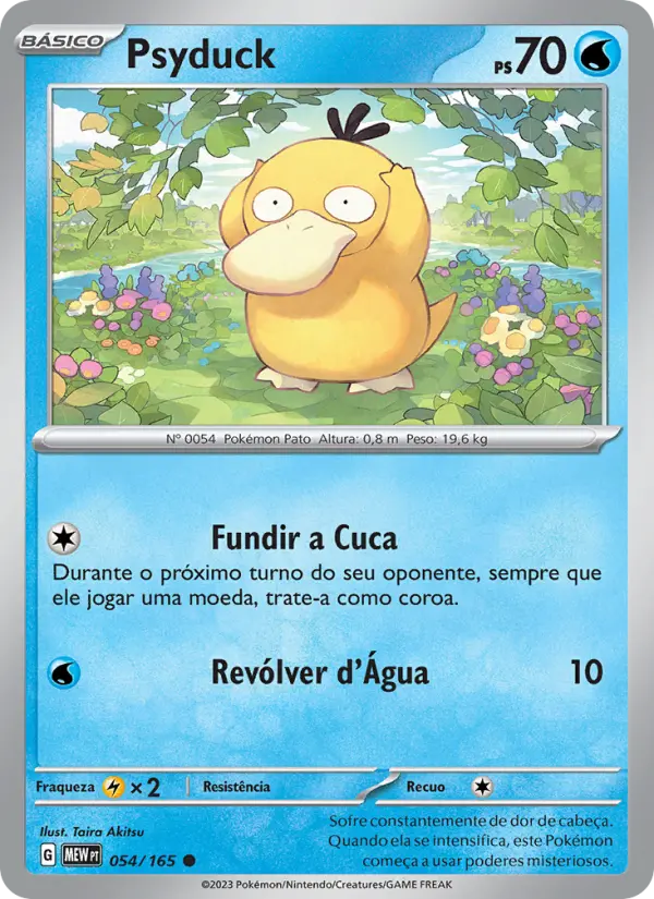 Carta Psyduck, número 054/165 da coleção 151