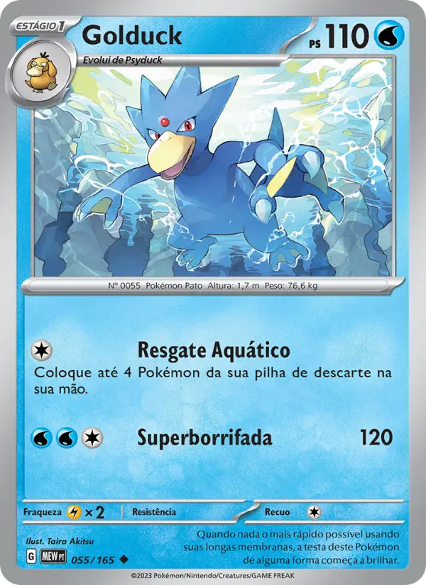 Carta Golduck, número 055/165 da coleção 151