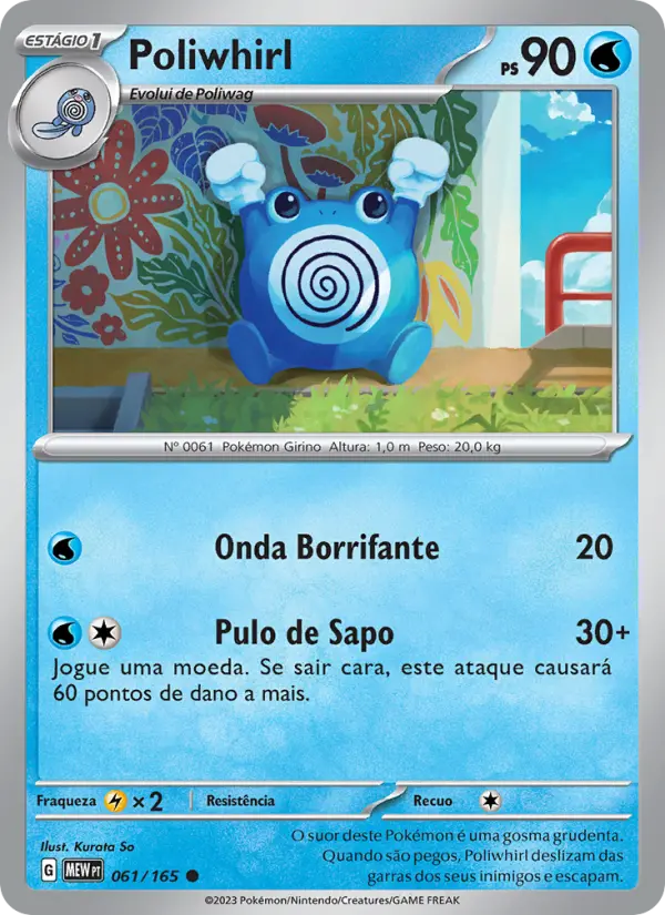 Carta Poliwhirl, número 061/165 da coleção 151